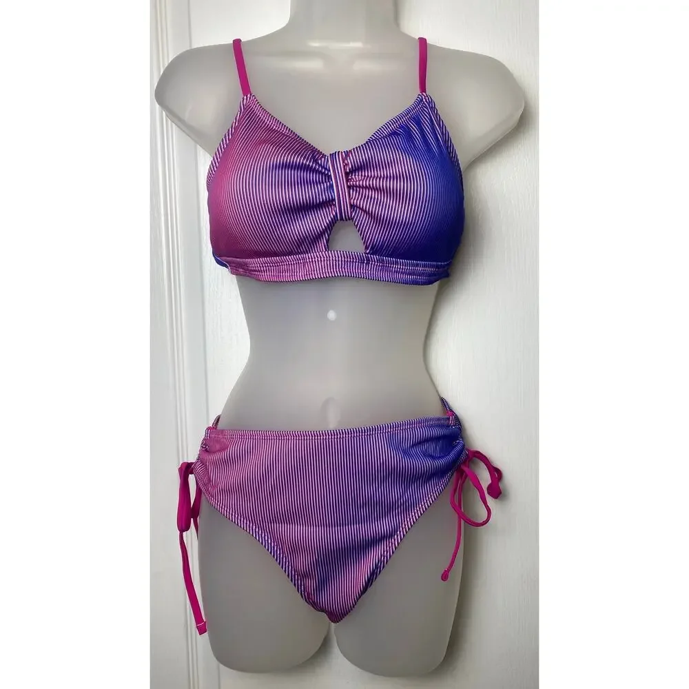 Cupshe Purple Gradient Keyhole Bikini Set Women's Size Small NWT